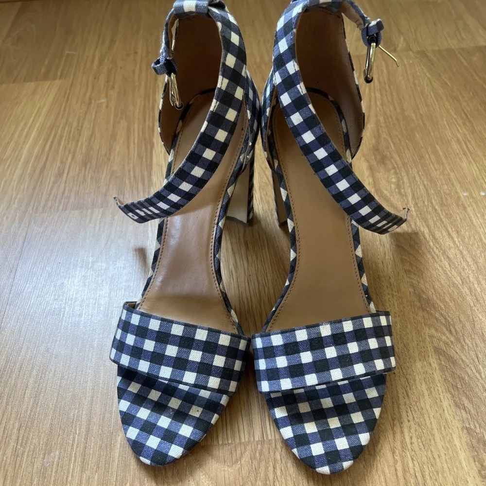 J Crew Gingham High Heel Shoes Womens Size 9 Wedding 4